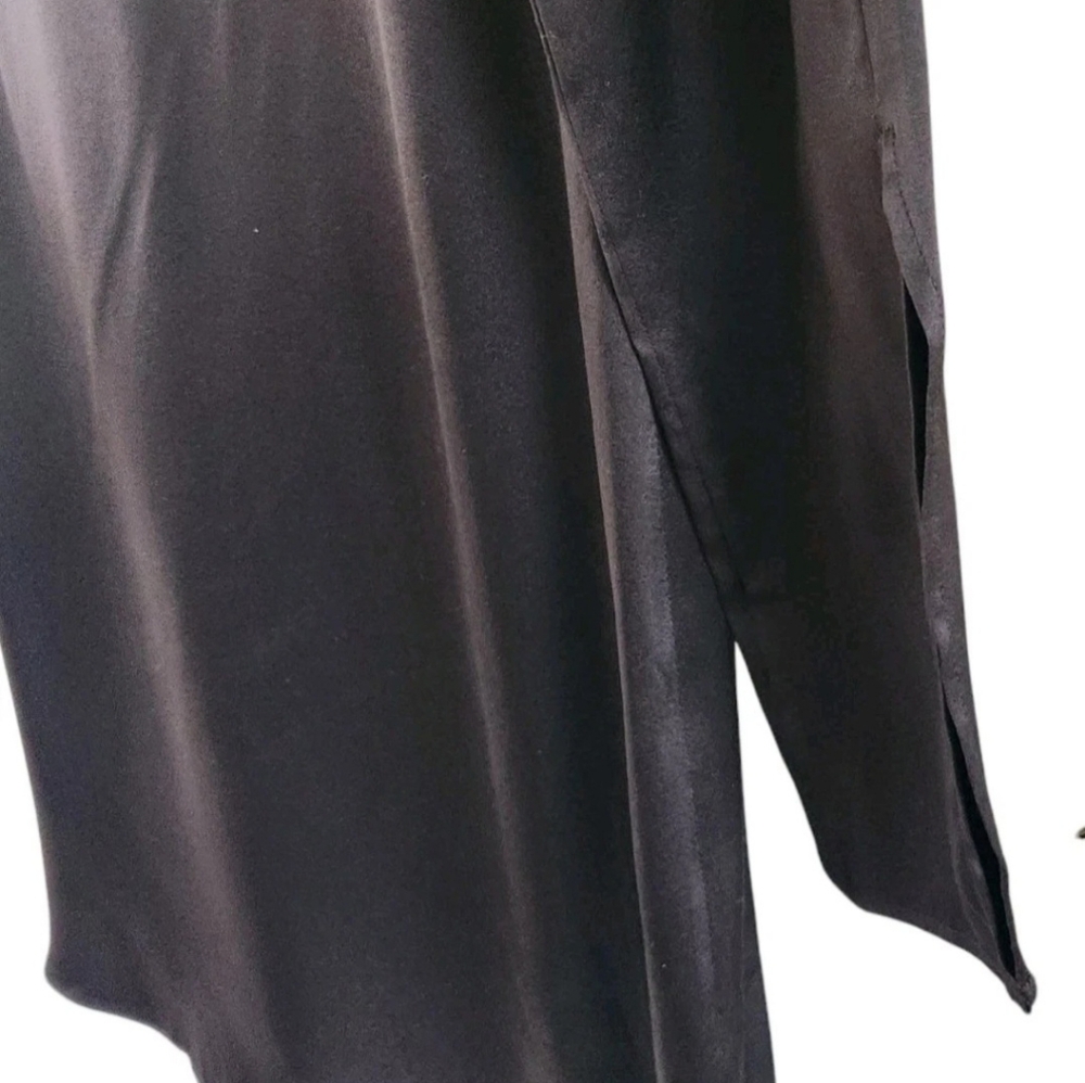 Banana Republic Black Abril Silk Mini Dress Slit Sleeves Womens Size XXS NEW - Picture 6 of 11